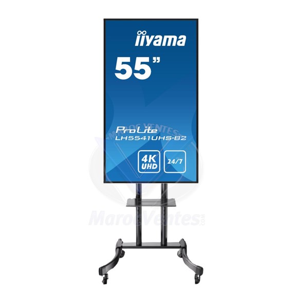 TOTEM AFFICHAGE DYNAMIQUE 55" 4K UHD FONCTIONNEMENT CONTINU 24/7 LH5541UHS-B2 AVEC ROULETTES
